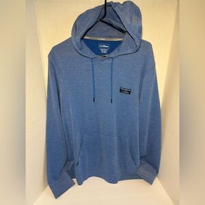 L.L. Bean Light Blue Hooded Pullover Sweatshirt Kangaroo Pocket Mens Medium Reg